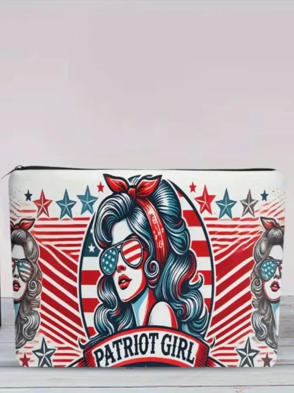 Cosmetic Pouch Featuring The Patriot Logo
